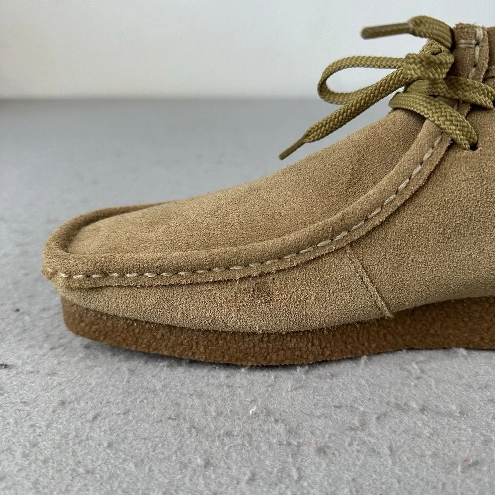 Clarks Wallabee Shacre Ankle Boot Dark Sand Suede Leather Men's Size 8.5 Casual